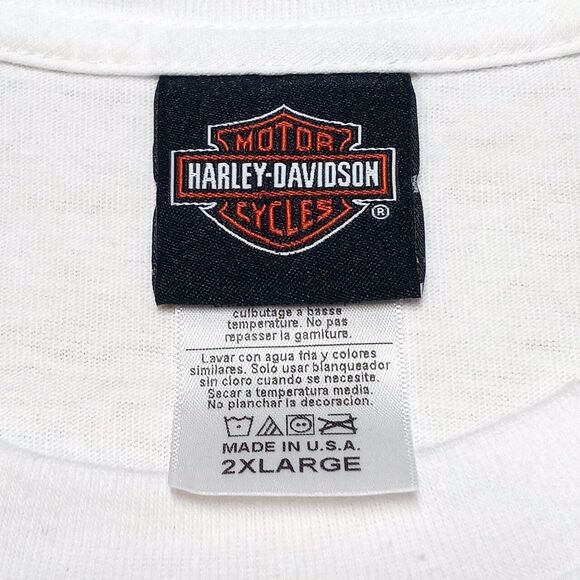 Harley-Davidson Charlotte NC T-shirt Size 2XL Made in USA Skull American Flag - Picture 7 of 7